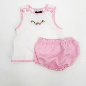 Baby Girl Size 12 Months Embroidered Diaper Set